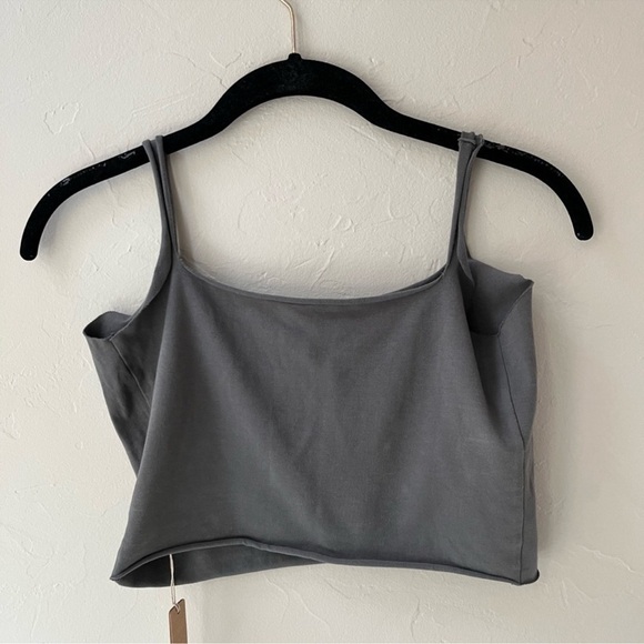 SKIMS Tops - NWT (G1) RARE SKIMS RAW EDGE CAMI TANK TOP IN GUNMETAL